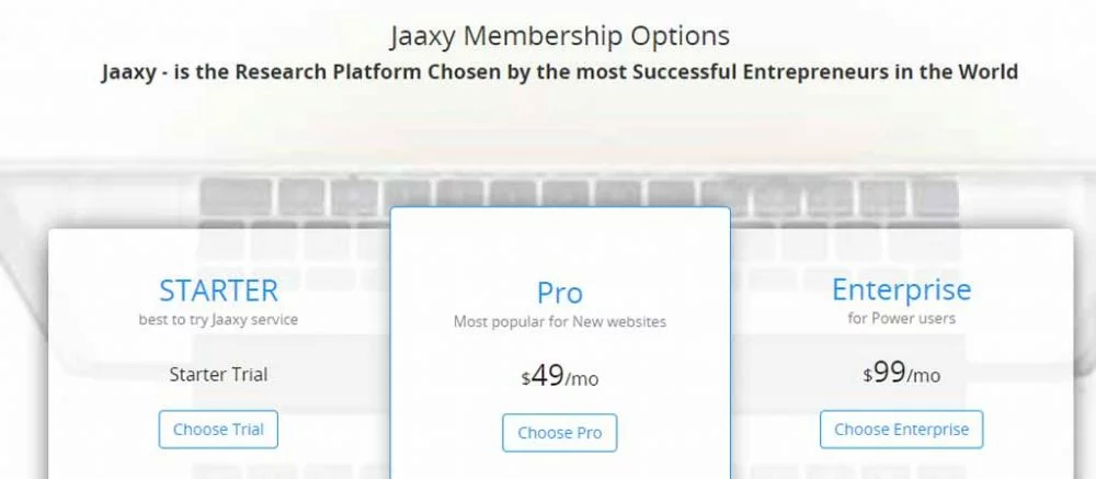 Jaaxy Membership Options