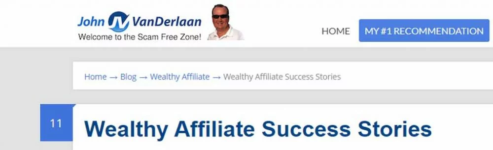 WA Affiliate Site with so called Wealthy Affiliate Success Stories