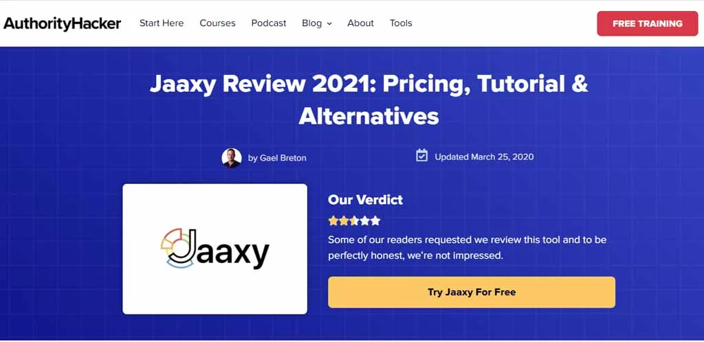 Website with Jaaxy and Wealthy Affiliate Reviews