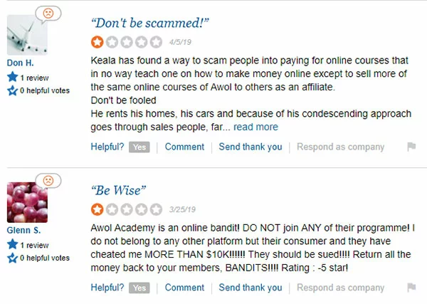 what people are saying about Awol Academy